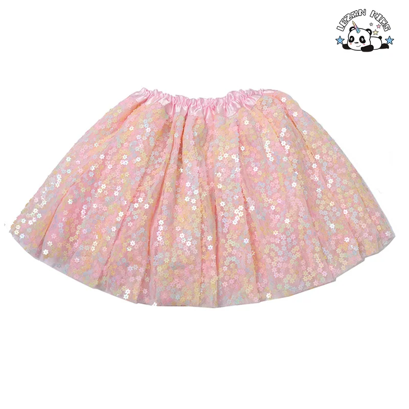 LEZONKIDS - Customizable Casual Girls Dress Sequins Tulle Star Print Western Style Children's Clothing
